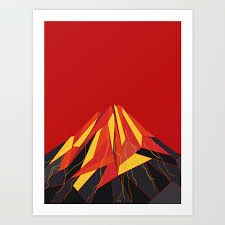 VOLCANO Art Print by absentisdesigns | Society6