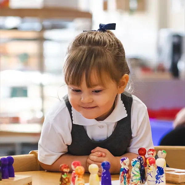 Girl in the school library with a book